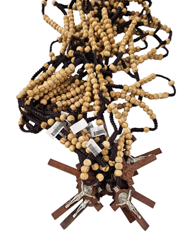 CLGIFT 30pcs mix lot full long rosary necklace Religious catholic Crucifix cross wholesale lot - Image 2